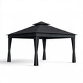 Czarny pawilon ogrodowy 300 x 300 x 270 cm ze stali i poliestru