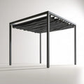 Czarna pergola ogrodowa z rozsuwanym dachem 300 x 300 x 230 cm