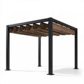 Pergola ogrodowa z rozsuwanym dachem 300 x 300 x 230 cm czarno-brązowa